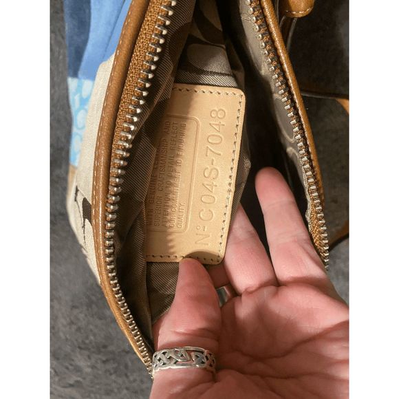 Coach Patchwork Shoulder Handbag Signature Colorful Blue Red - Picture 3 of 6